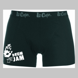 Drum Jam čierne trenírky BOXER s tlačeným logom,  top kvalita 95%bavlna 5%elastan